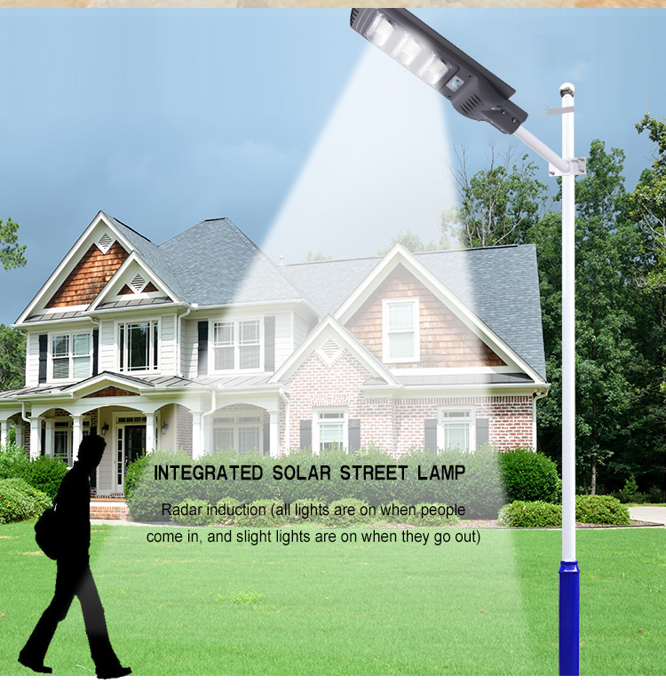 30w 60w 90w 120w LED Solar Powered Lights Integrated Motion Detector Street Lights