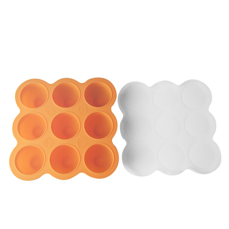9 Cavities Silicone Baby Tray Half Sphere BPA Free Suction Feeding Plate