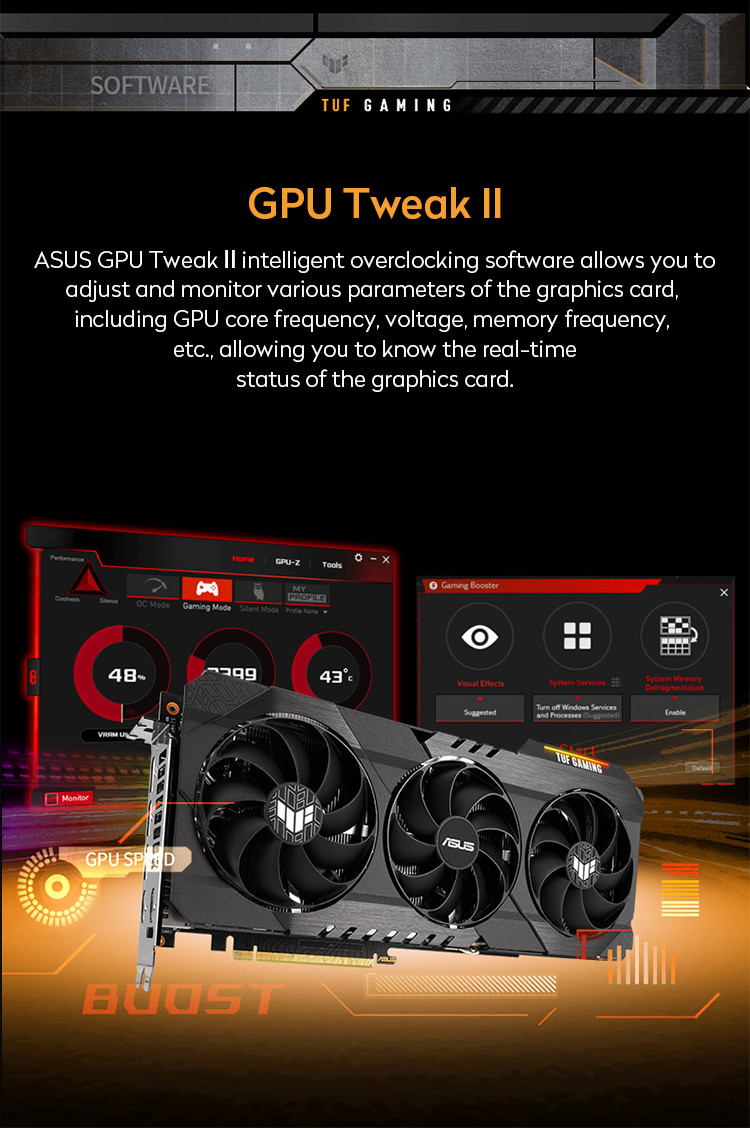 Asus 100% new tuf gaming geforce rtx3080 ti 12g gddr6x pci express 4.0 desktop computer graphics card rtx 3080ti 12g gam