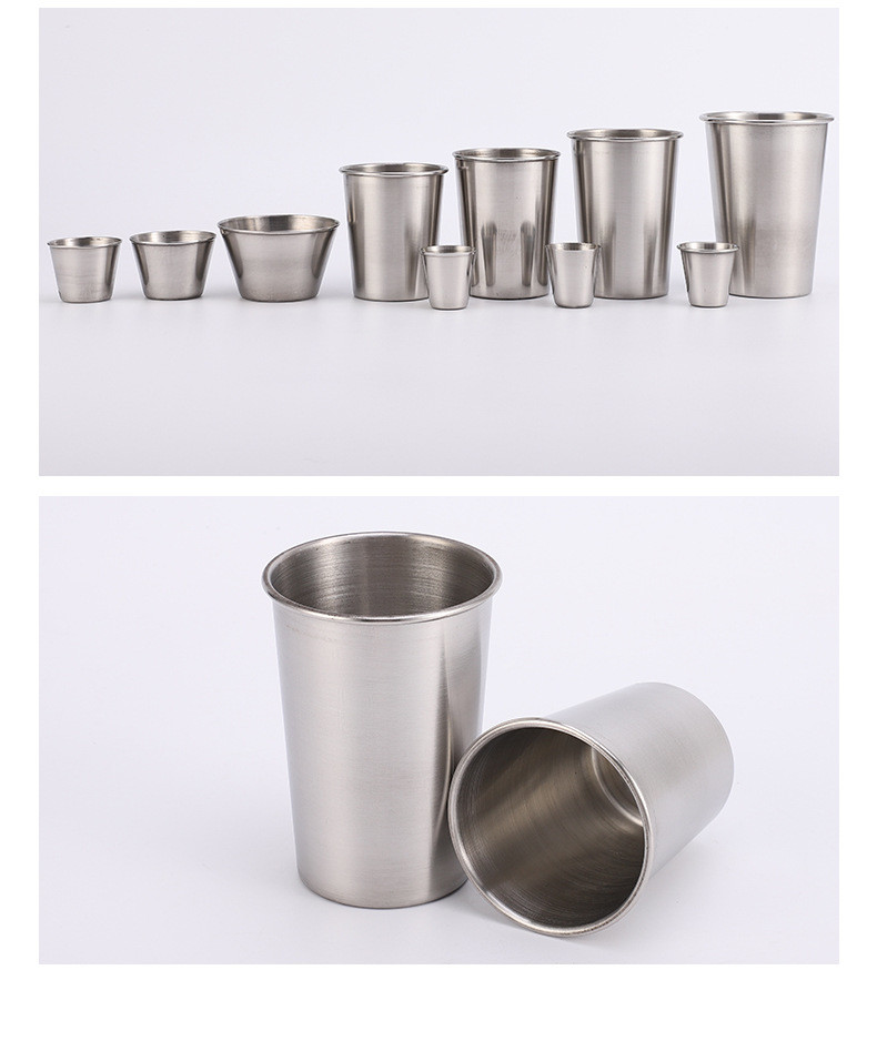 16 Ounce Stainless Steel Pint Cup Set Of 4 Healthy Unbreakable Stack-Able Drinking Glasses Beer Mug For Bar Home Outdoor