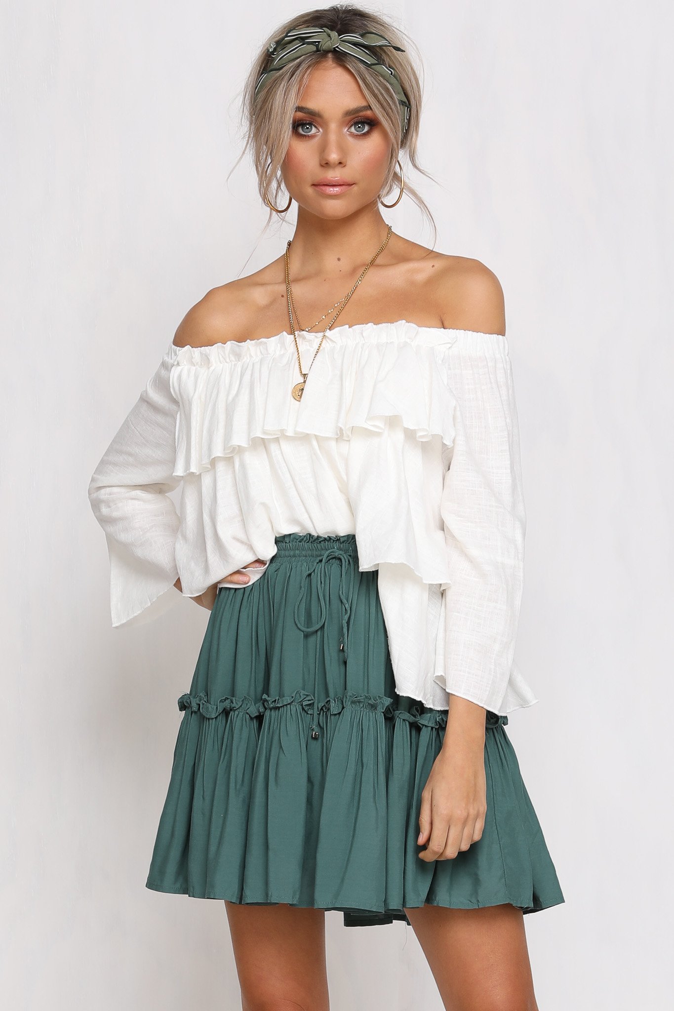 Womens Tops Blouses 2018 Off Shoulder Ruffle Top In White