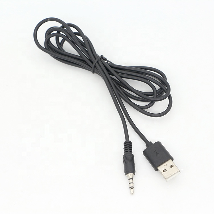Custom 3ft 3.5mm Male Aux Audio Jack to USB 2.0 Male Data Charger Cable for car speaker