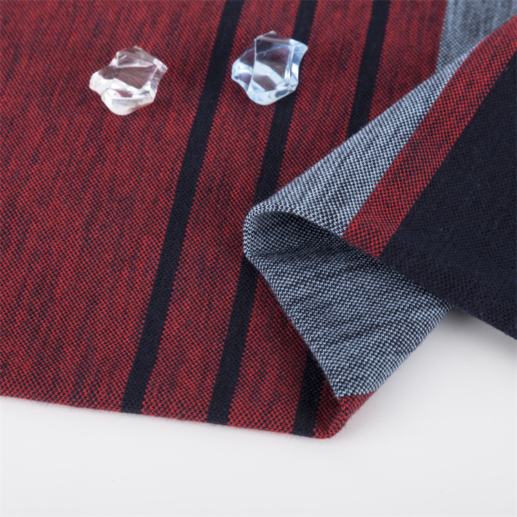 Sweat-Absorbent And Crisp And Stylish Striped Knit Fabric For Polo Shirt