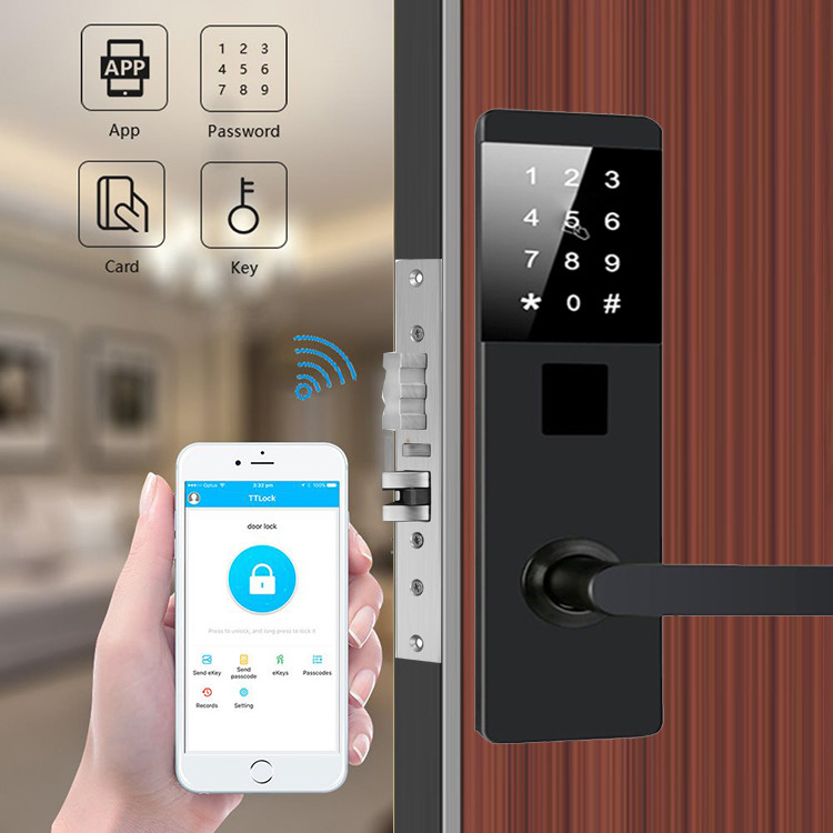 4PCS AA Smart Door Handle Lock FCC Electronic Password Door Lock