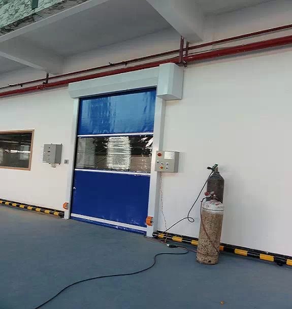 Auto Anti-static PVC High Speed Shutter Door / Fast Speed Scroll Door For Factory Workshop