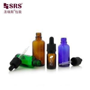 D006 15ml 30ml 50ml Green Transparent Clear Glass Dropper Bottle For Facial