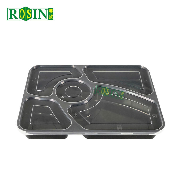 Clear Takeaway 6 Compartment Food Container Microwave Safe With Lid