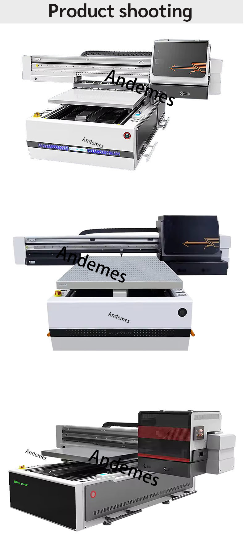 1440*1440dpi Printing Resolution Flatbed LED UV Printer With Epson XP600*3 Print Head