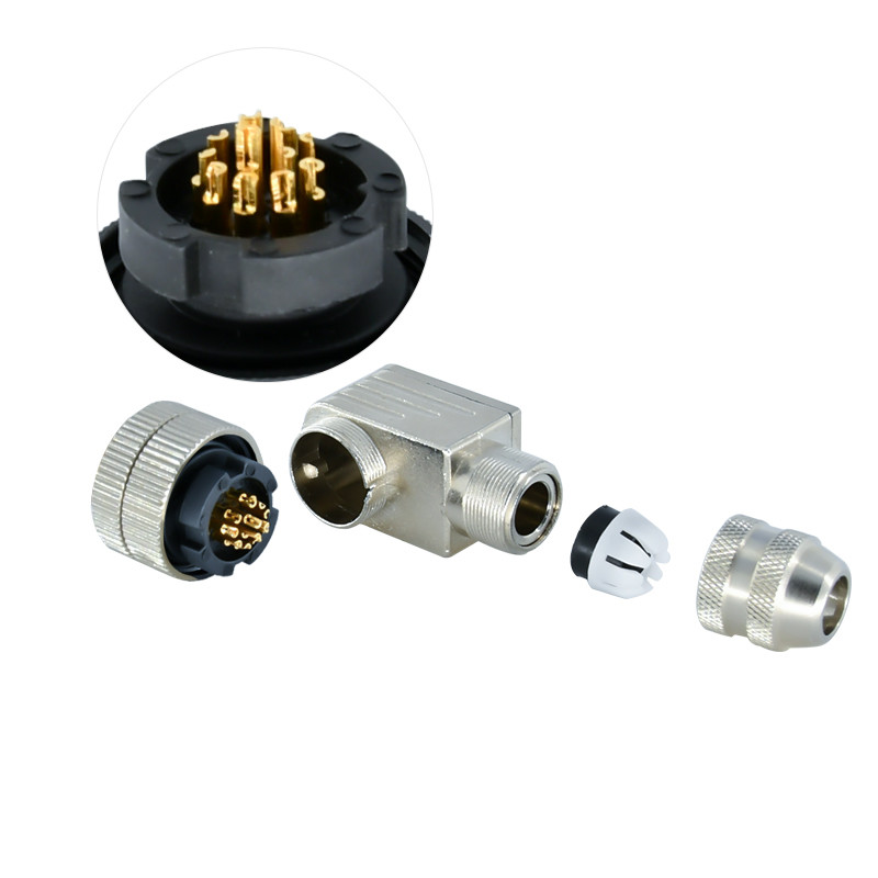 A B D Code 3 - 17 Pin M12 Connector Waterproof Male Female Plastic Metal Assembly