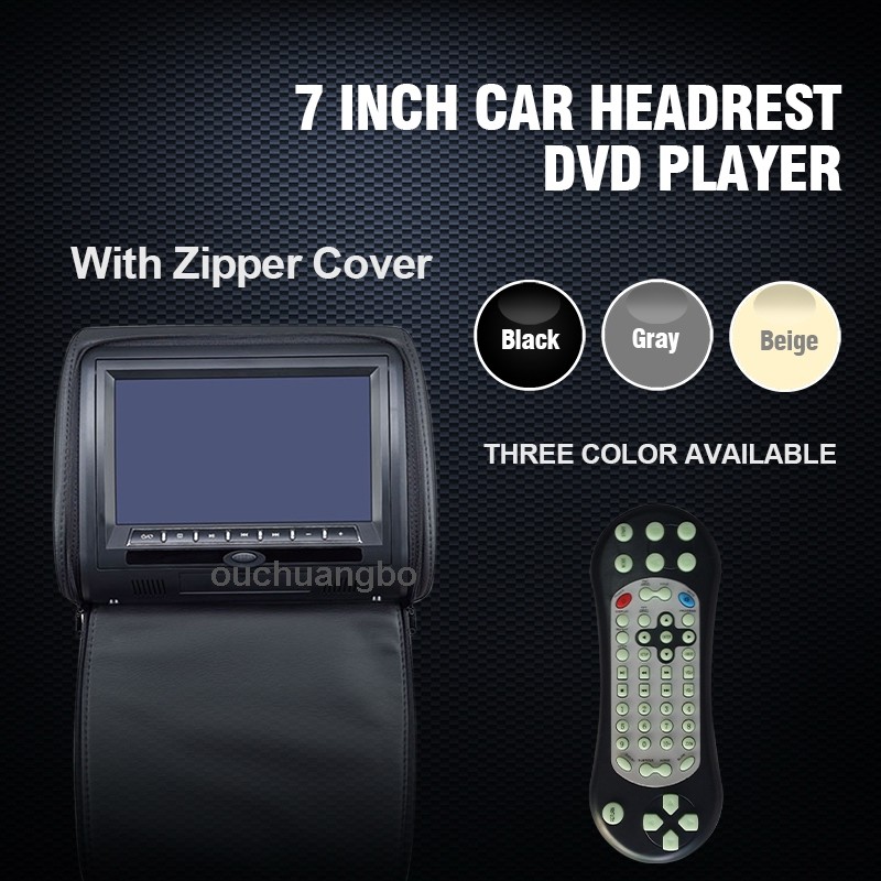 Ouchuangbo 7 inch Auto Car Headrest monitor DVD Player Car TFT LCD Monitor With Digital Panel
