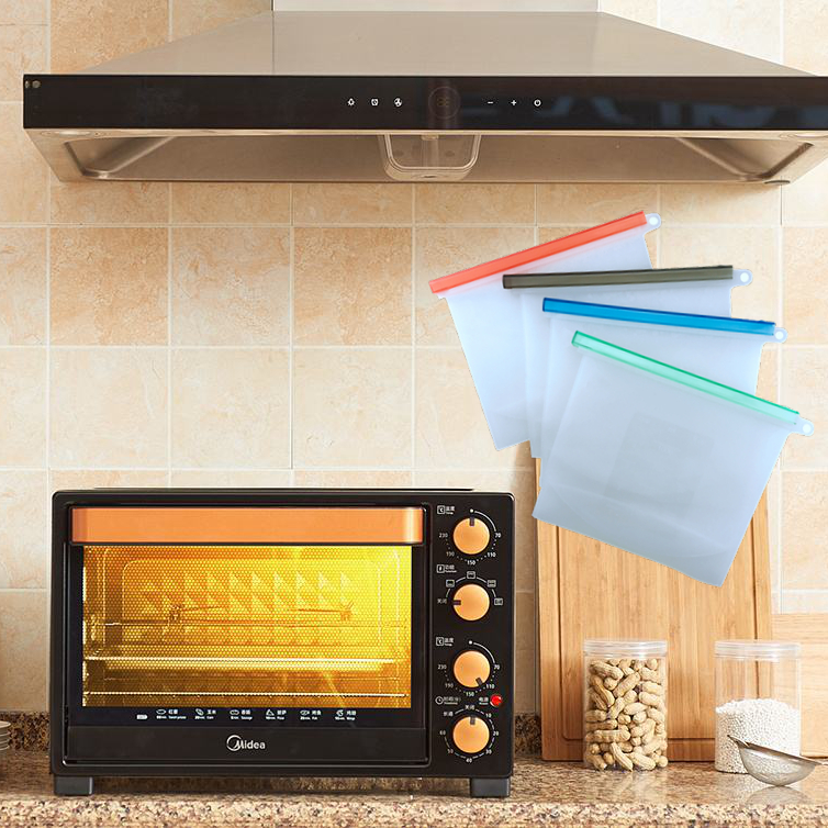 Reusable Silicone Insulated Freezer Airtight Fresh-keeping Leak-proof Food Bags