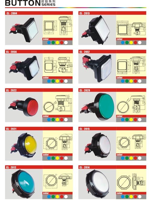 Arcade Cabinet Parts Luxury Push Button Push Button With Led Light Withe Switch Diamater 100mm Game Machine Parts