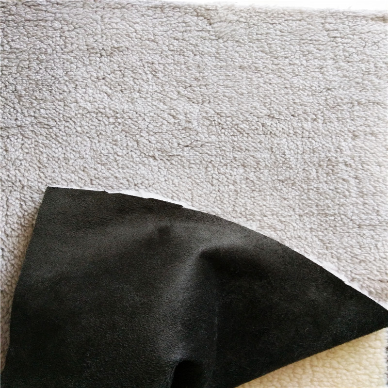 Light Yellow 100% Polyester Synthetic Sherpa Suede Fabric for End Customers