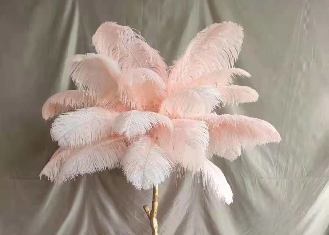 Colorful Light Luxury Floor Lamp Hotel Villa Feather Bedroom Standing Lamp Home Decor