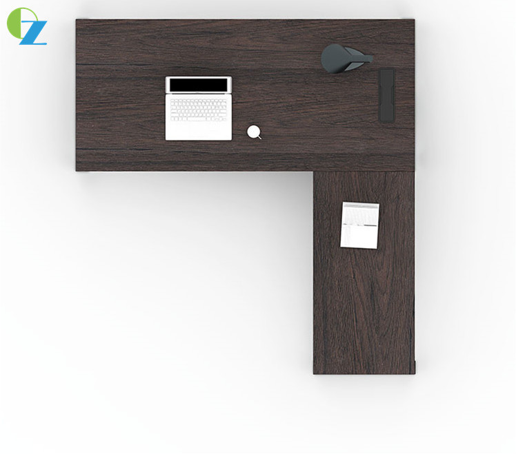 Melamine One Person Executive Office Desk L Shaped For Manager