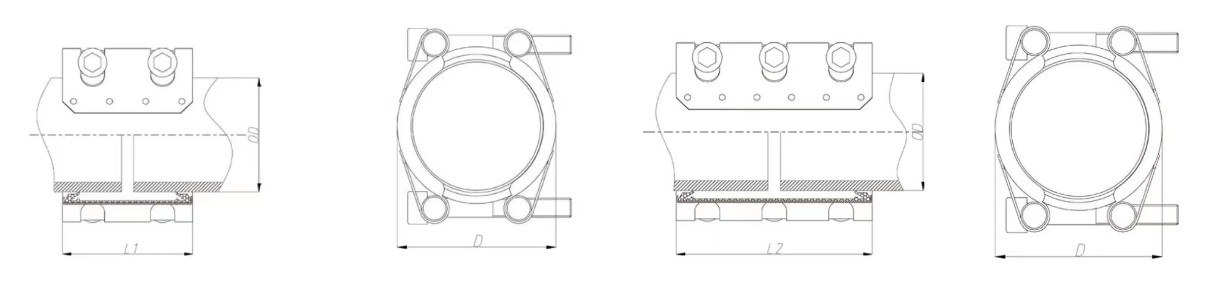 DN125 PN16 High Pressure Pipe Repair Clamp Quick Connect Locking Fittings