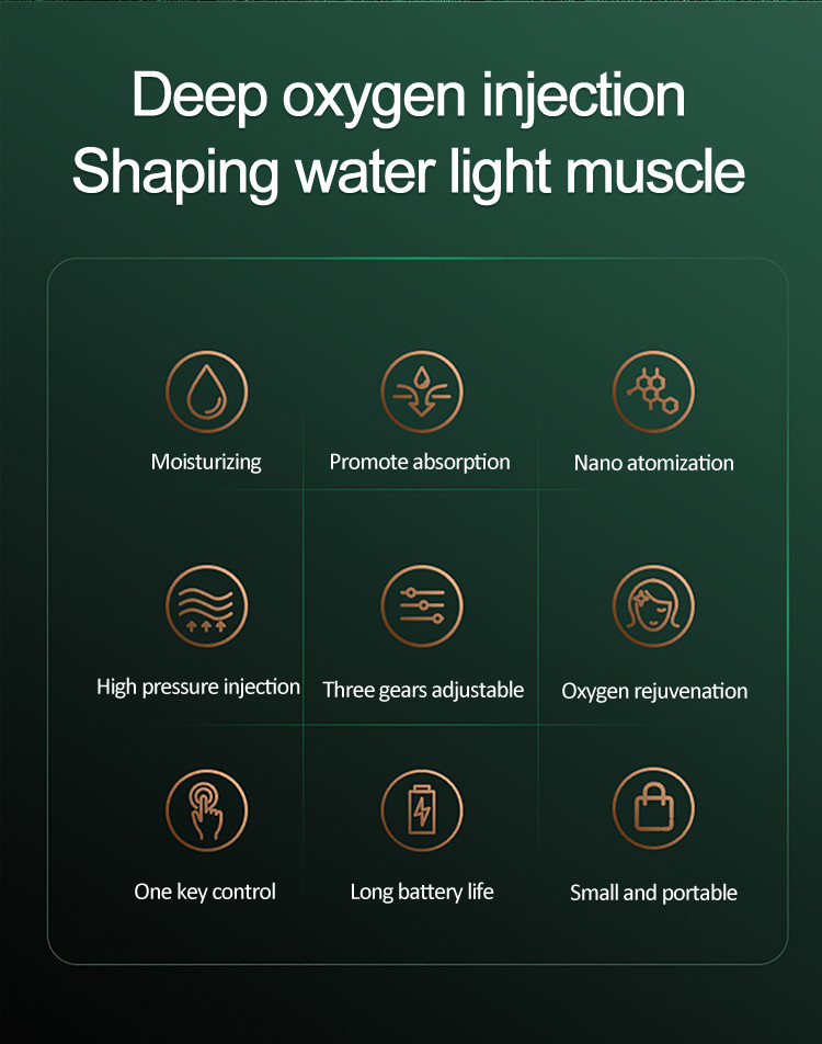 0.3mm Nano Handheld Oxygen Injector , 150KPA Portable Water Oxygen Jet Peel