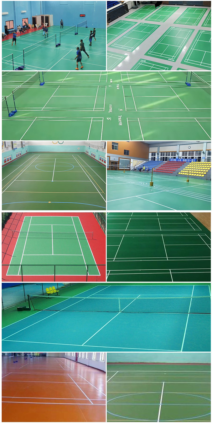 Green Relle PVC Roller Badminton Court Flooring for Enhanced Playing Experience