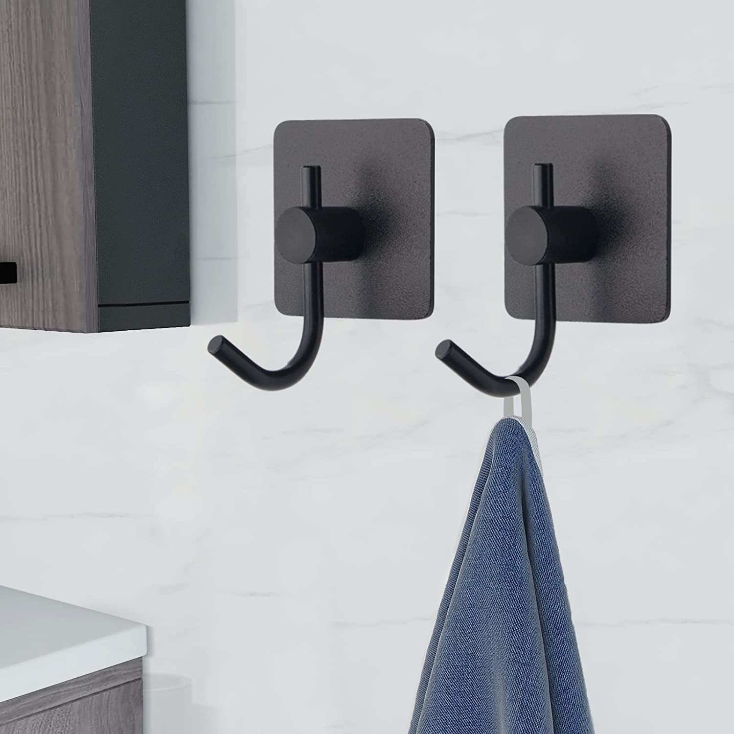 Heavy Duty Sticky Holder Waterproof Aluminum Towel Hooks for Hanging Coat, Hat, Key, Clothes