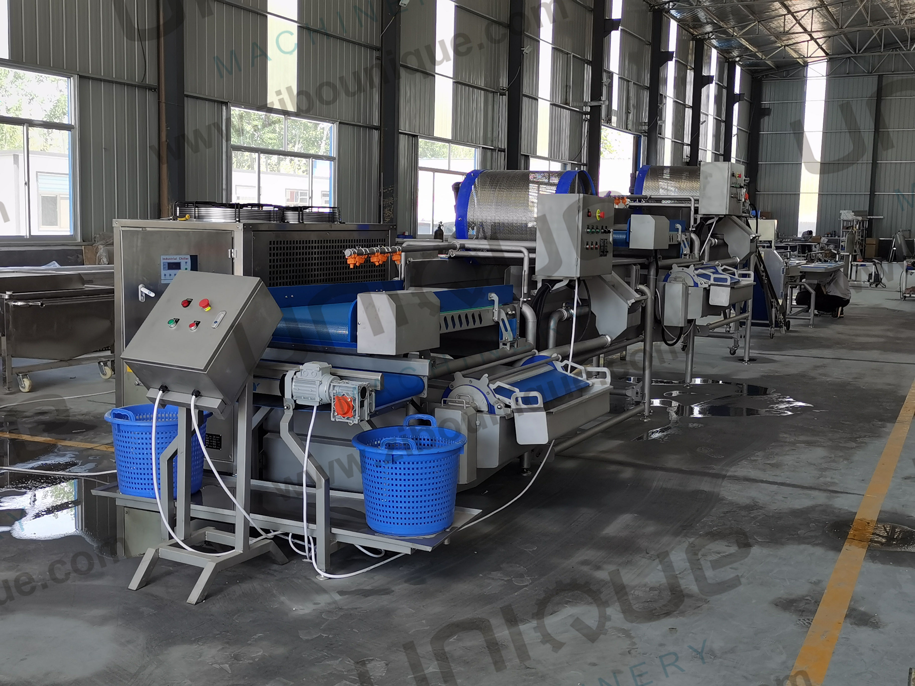 Vegetable Washing Machine 2200 KG for Leafy Greens Cutter and Commercial Fruit Salad