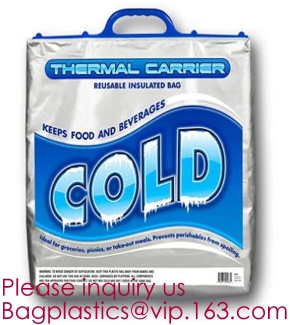 Aluminum Foil Insulated Cooler Bags Waterproof Folding Thermal Lunch Bag,Zip-Lock Grocery Handle Thermal Insulation Cool