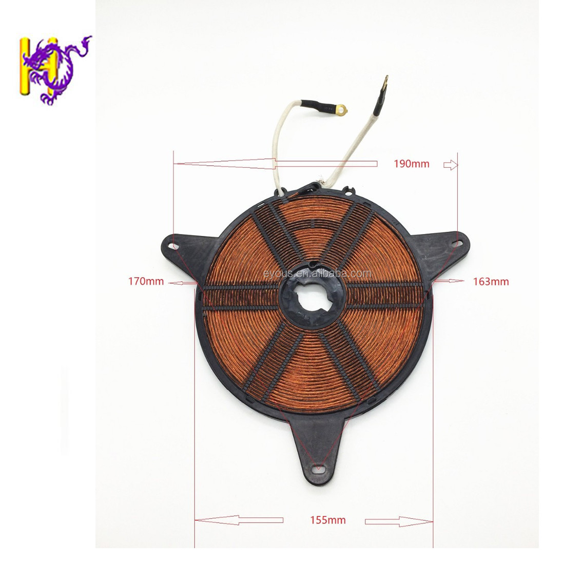220V 1800W Pancake Electromagnetic Heating Coil Cooking Coil
