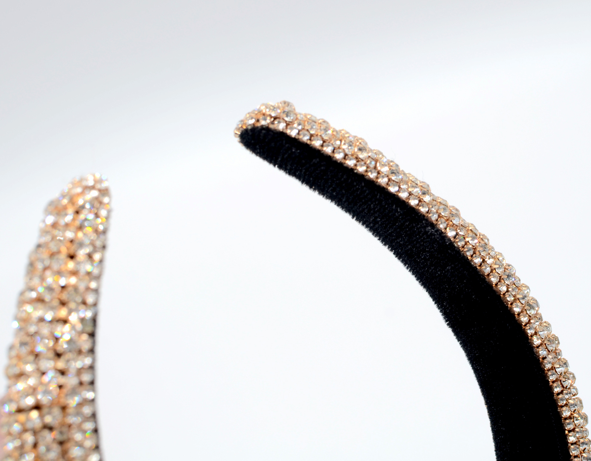 Luxury Rhinestone Silk Makeup Headband 100g Weight 3cm Width