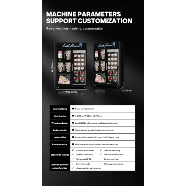 Haloo Vending Machine Supplie R20 Locker Touch Screen Flower Vending Machine 19