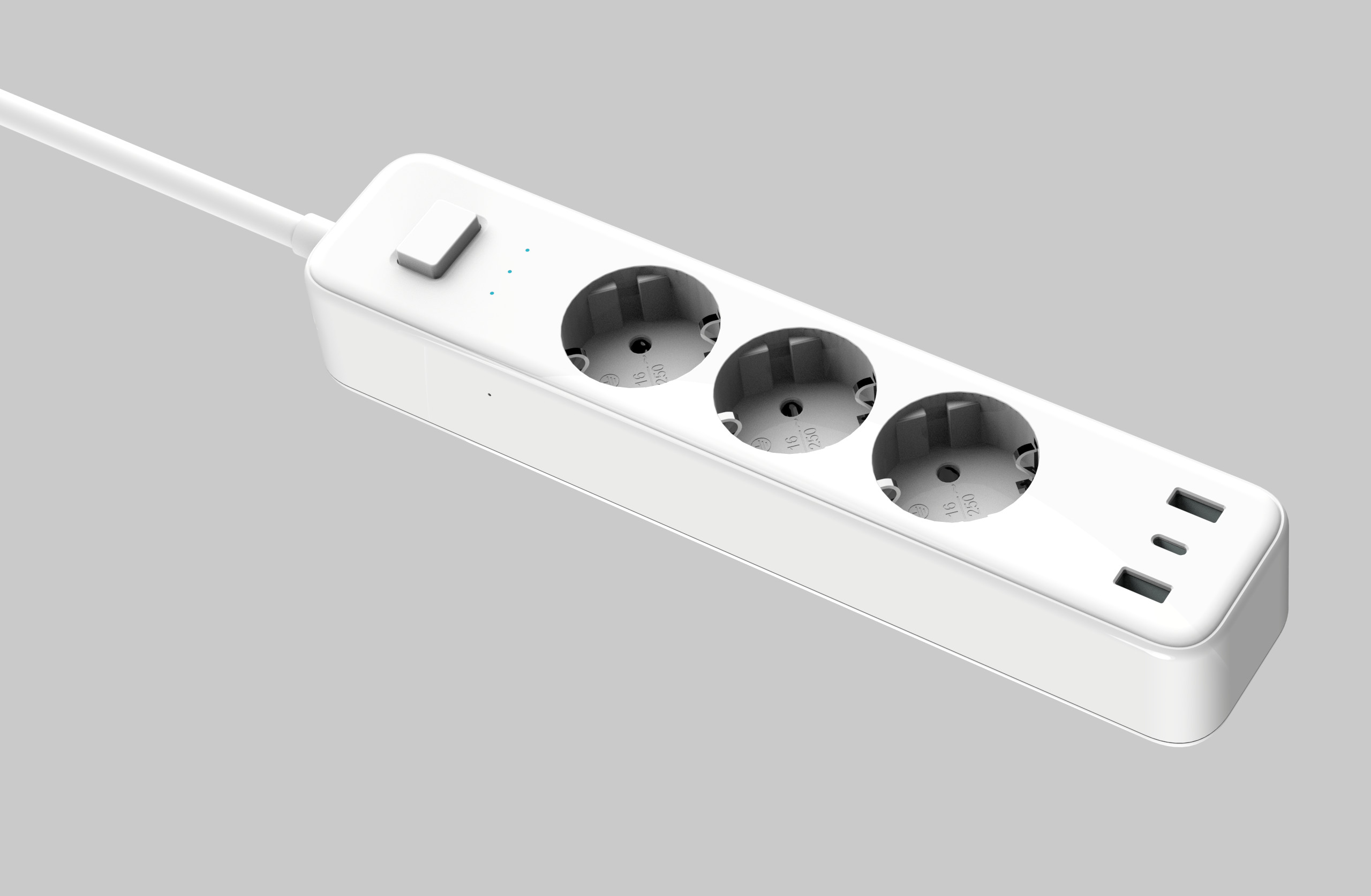PD 32W Smart Power Strip With Multiple USB Ports USB C 5V3A 9V2.22A 20W Max , USB A1 + A2 5V2.4A 12W Max