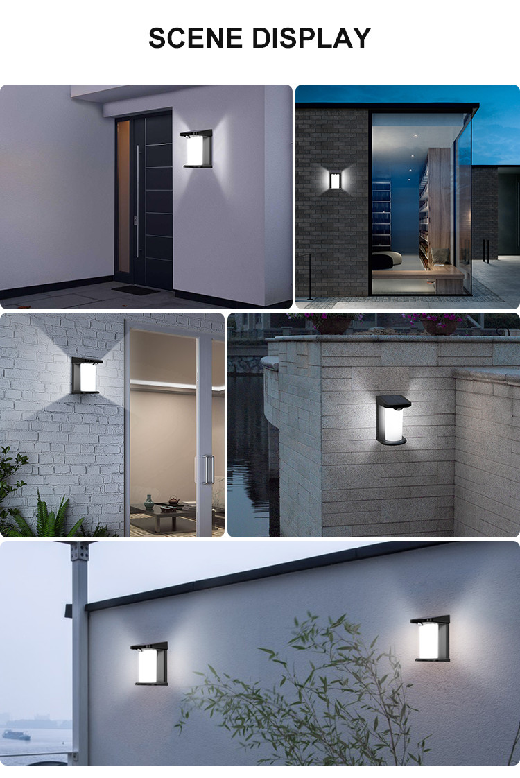 Solar Wall Light -8-10 Hours Working Time -5 - 50℃ Working Temperature B719