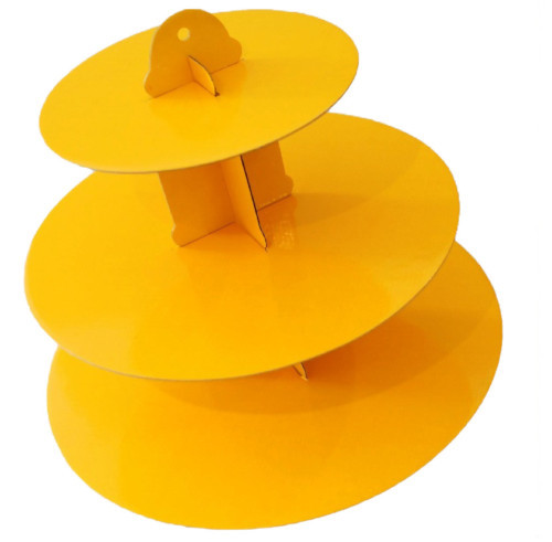 Pure Color Cardboard Tiered Cupcake Stand Offset Printing Solid Structure