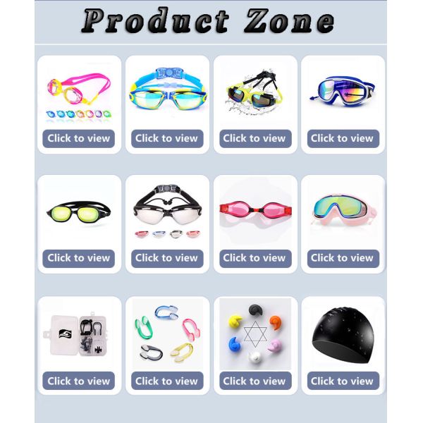 Blue Anti-Fog UV Protection Swim Goggles with Adjustable Strap for Men