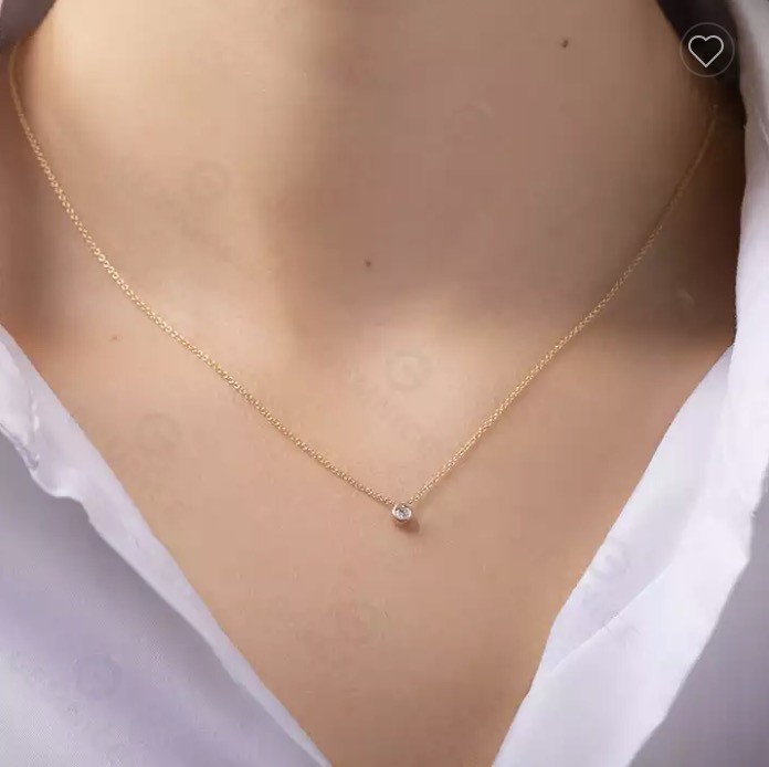Lemon Slice Epoxy Diamond Pendant Necklace Stainless 14k Gold Chain Necklace