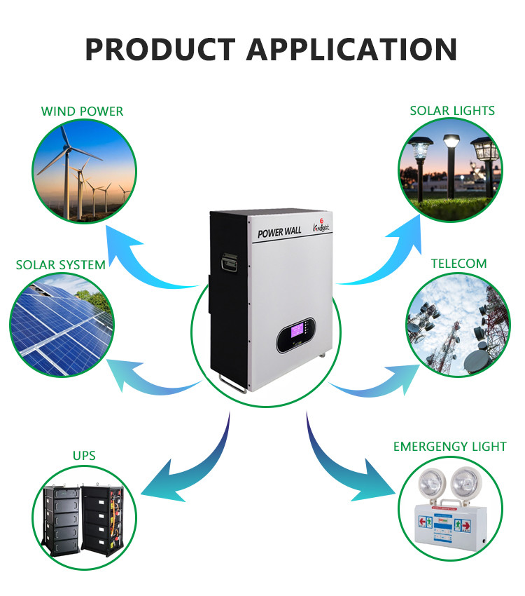 1C Wall Mounted Lithium Battery 100A 51.2v 100ah Residential Power Wall