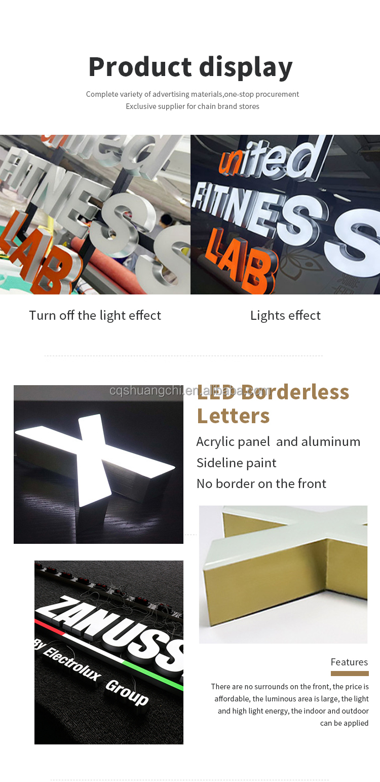 DC Power Supply Illuminated LED Neon Mirrors for Outdoor Digital Billboard Advertising