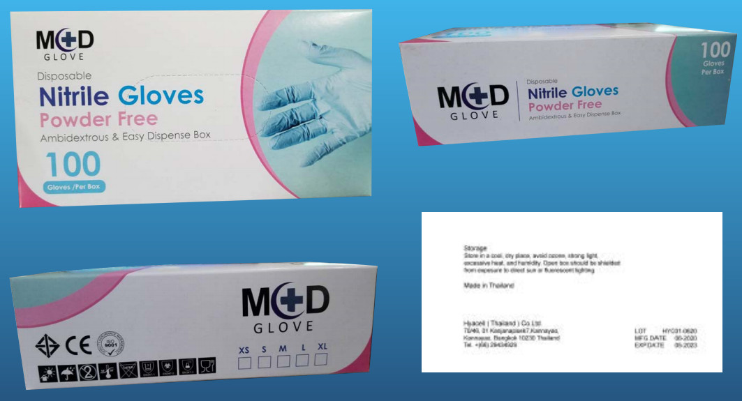 Blue Powder Free Work Biodegradable Nitrile And Latex Gloves