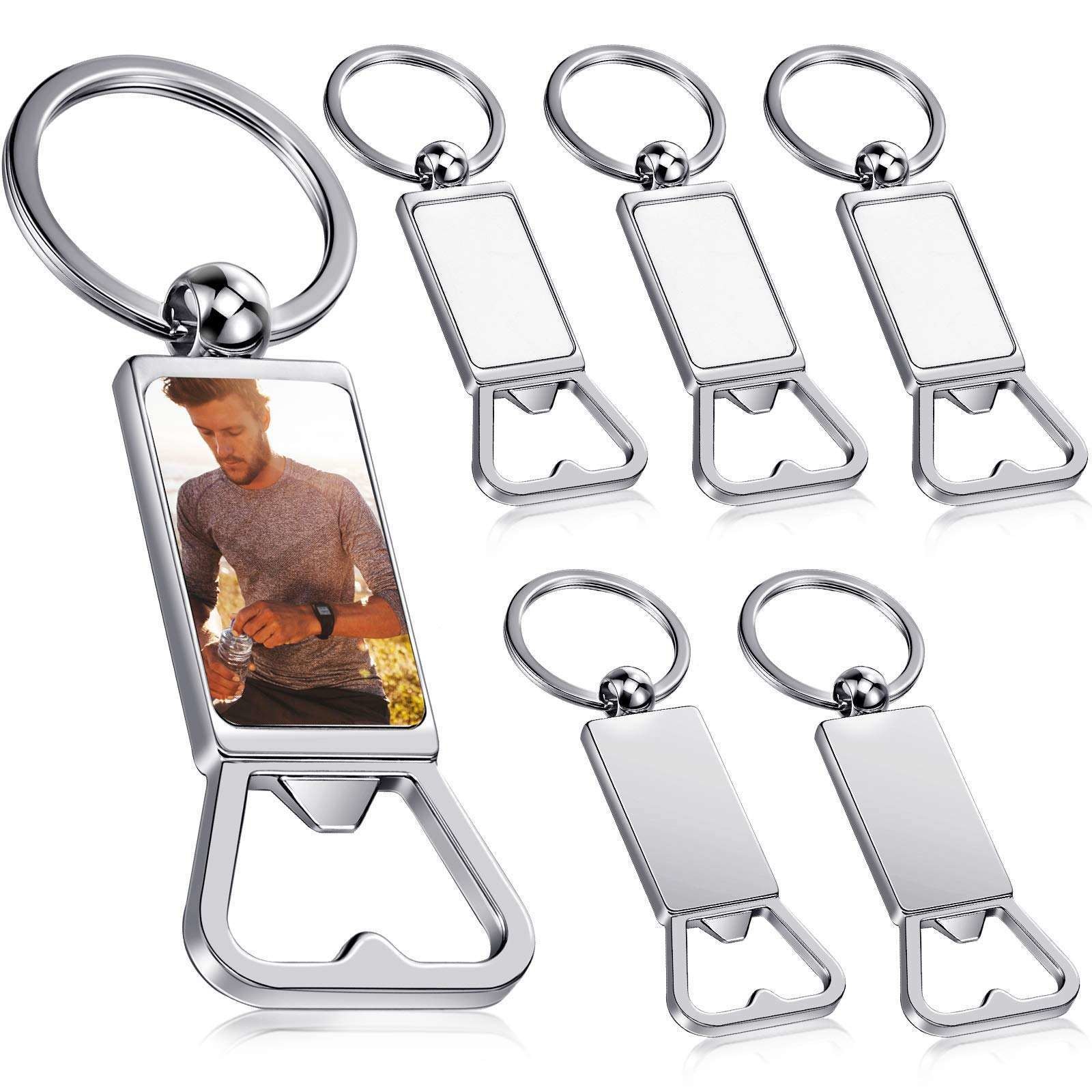 Blank Metal Sublimation Bottle Opener With Keychain For Custom Sublimation Keychain Bottle Opener
