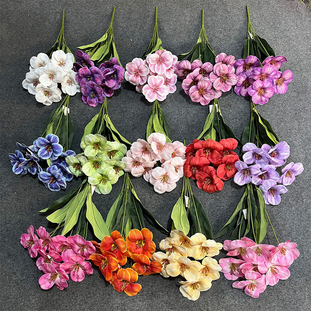 Seven Head Tulip Simulation Fake Flower Handmade Bouquet Wedding Decoration with Silk Flower Artificial Flower Wedding Decoration Floor Flower