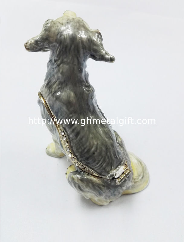 Dog alloy jewelry box decorative metal keepsake box fashion trinket box home decorative