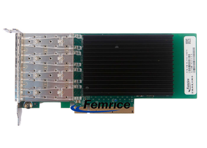 Femrice 10Gbps Quad Port Gigabit Ethernet PCIe x8 Server Adapter Intel X710 Gigabit Controller Network Interface Card