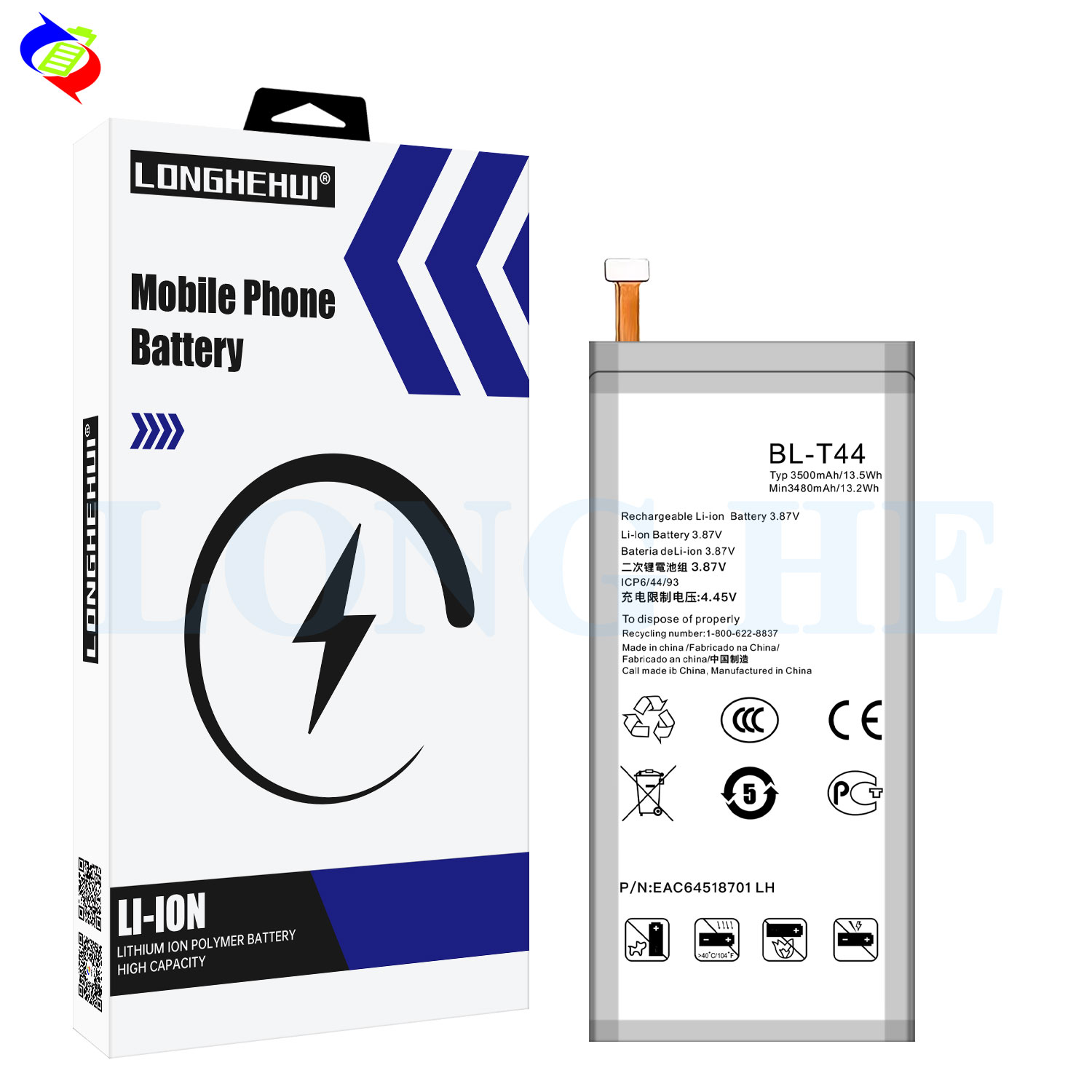 3500mAh BL-T44 Rechargeable Batteries for LG Q60 and K50 Long-Lasting Performance