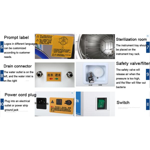 LCD Desktop Drying Sterilizer Pulsating Three Times Pre Vacuum Disinfection Cabinet