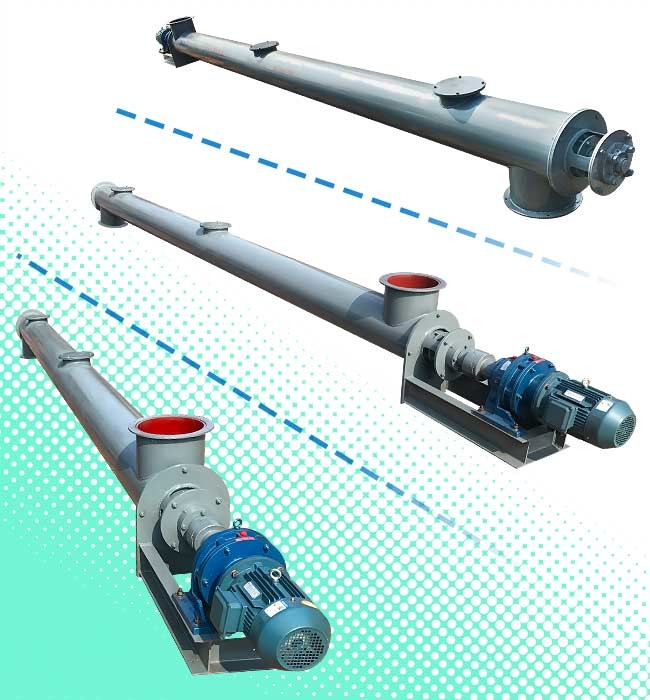 Horizontal Transfer Stainless Steel Auger Conveyor 6mm Thickness Spiral Blades