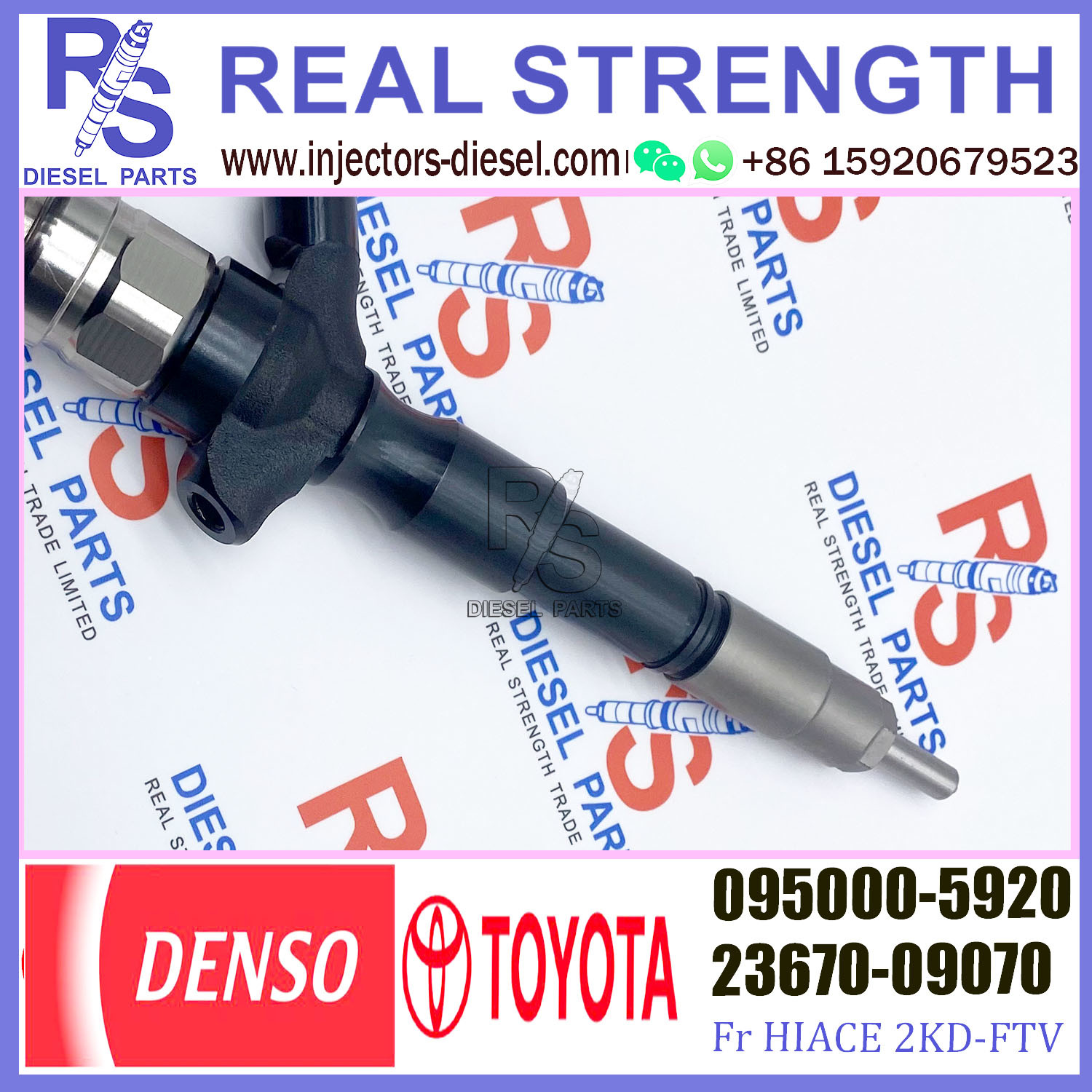 Common Rail Injector 23670-30110 095000-6180 095000-5920 for Diesel Engine 1KD-FTV