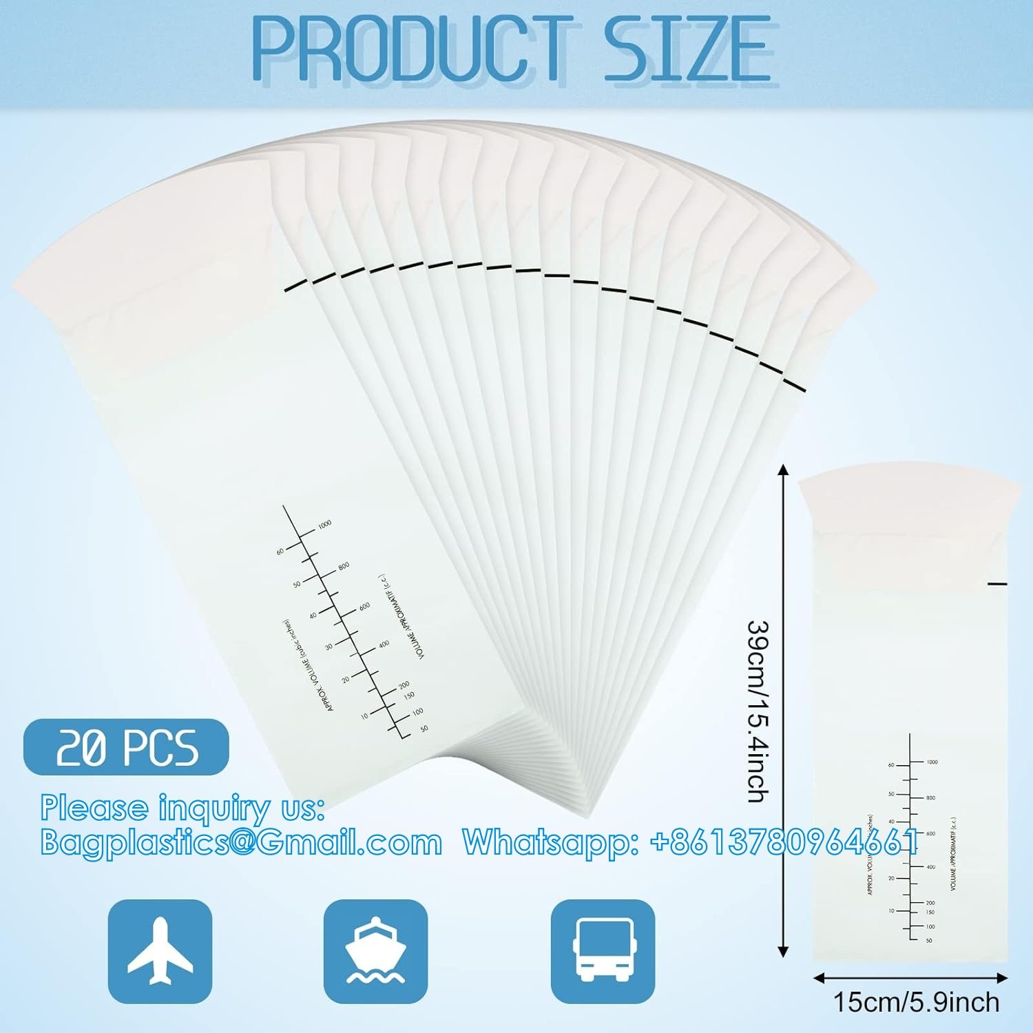 Disposable Puke Vomit Bag 1200ml Nausea Barf Bags Emesis Bags Portable Throw Bags For Kids Motion Sickness Car Taxi