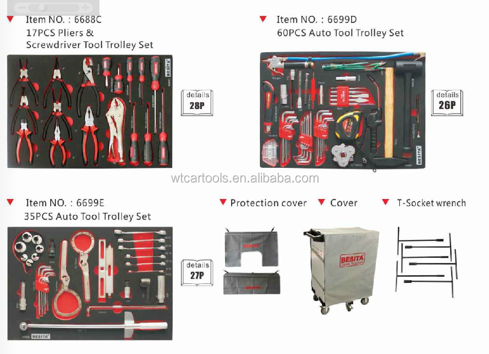 5pcs Wheels Car Repair Tool Trolley Easy And Convenient Repairs With 400 Pcs Tools