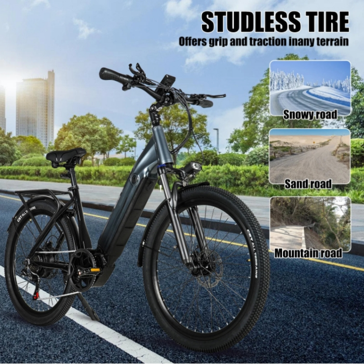 48V 17AH Battery Electric City Bike 26 Inch 7 Speed Ladies Step Through Electric Bike