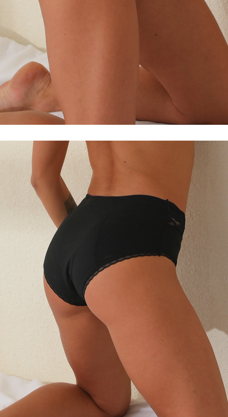 Fashion lace design Menstrual Panties Plus Size Women Soft Anti-bacterial Period Panties 4 layer period panties