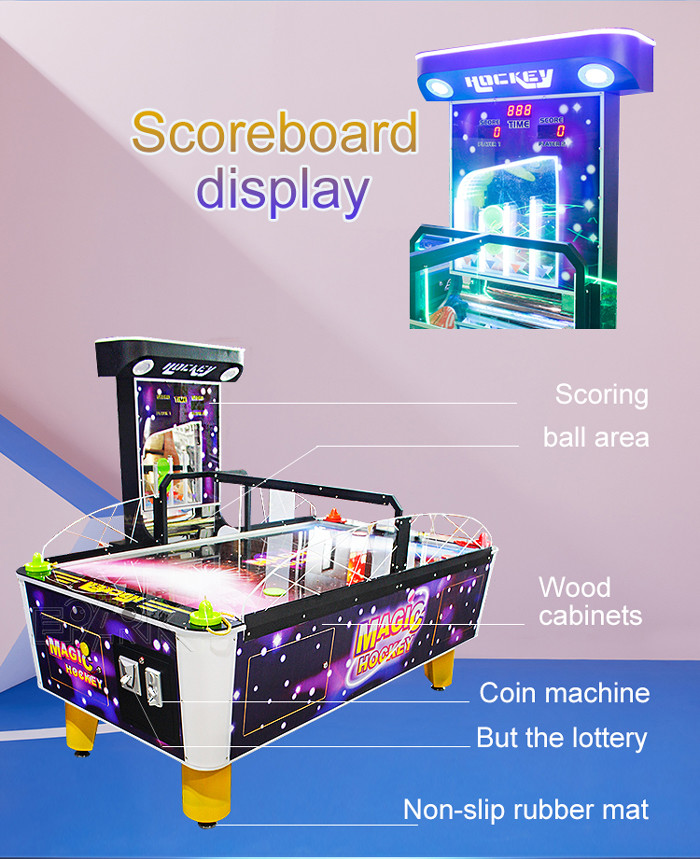 2 Players Video Arcade Game Machines Coin Operated Magic Air Hockey Table
