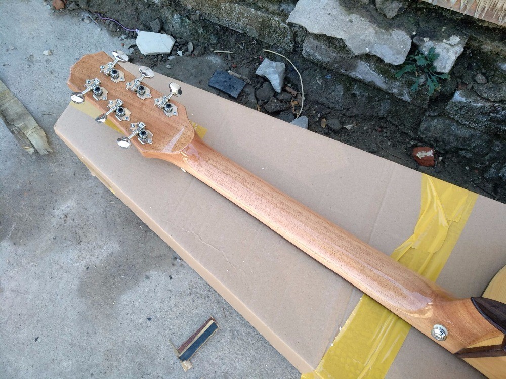 AAAA handmade all Solid single cut guitara 14 frets imported wood armrest GA acoustic electric guitar